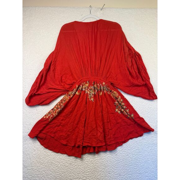 Free People Pretty‎ Pineapple Dress Wide Sleeve Kimono Cover Up Womens Size XS - Picture 3 of 8